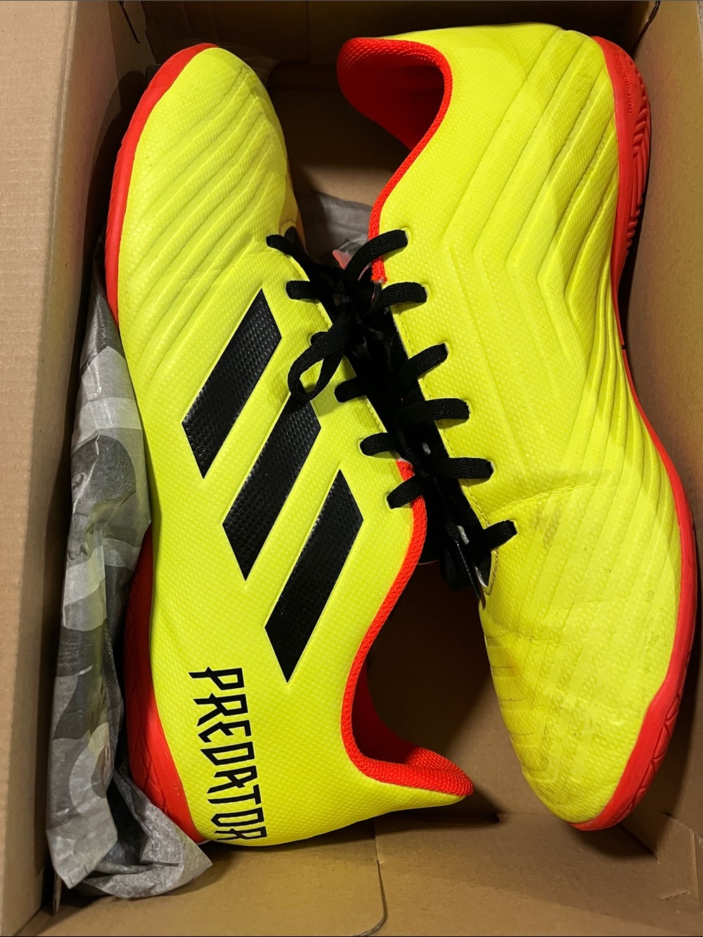 adidas Predator Indoor Soccer Shoes Neon Yellow / Red / Black
